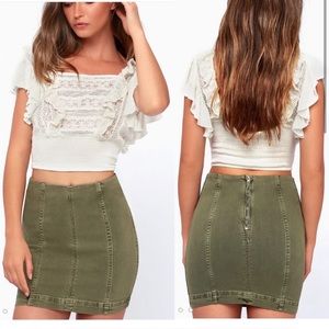 FREE PEOPLE MODERN FEMME DENIM SKIRT